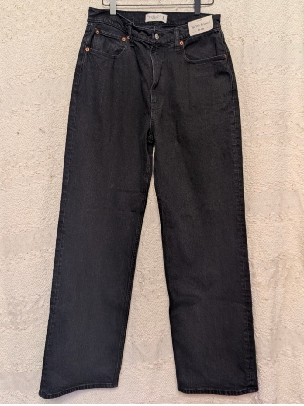 Abercrombie And Fitch Women's 90's Relaxed High Rise Black Jeans Size 30 10r BNT